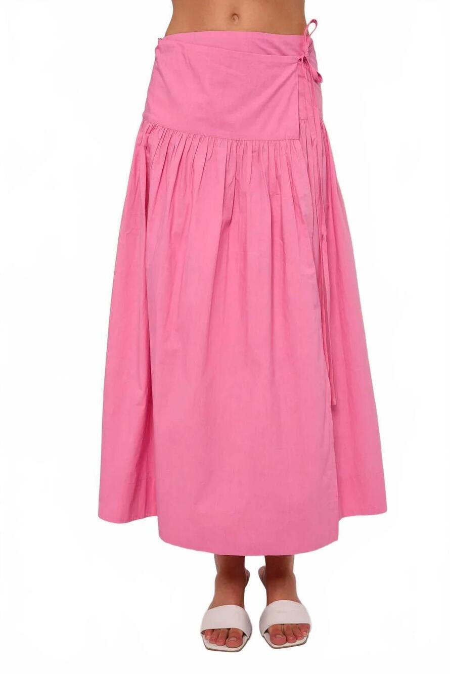 NEW LOVE THE LABEL taylor maxi wrap skirt in pink